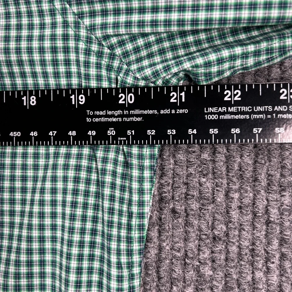 Banana Republic Shirt Mens Medium Green Check Long Sleeve Button Up Slim Flex